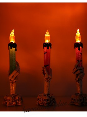 Свеча светодиодная на Хэллоуин Рука скелета цвета МИКС
